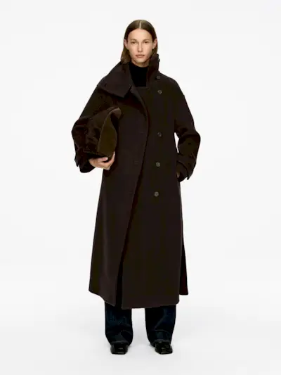 Oversized Wool-Blend Coat – Dark Brown – Women – Arket Gb