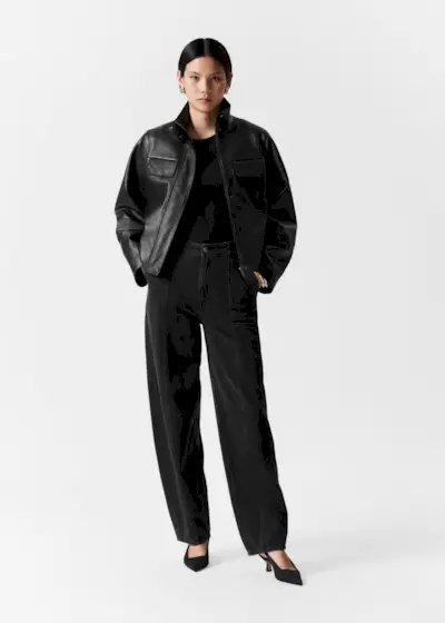 Tapered Barrel-Leg Jeans