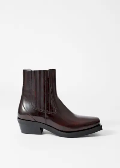 Leather Biker Chelsea Boots