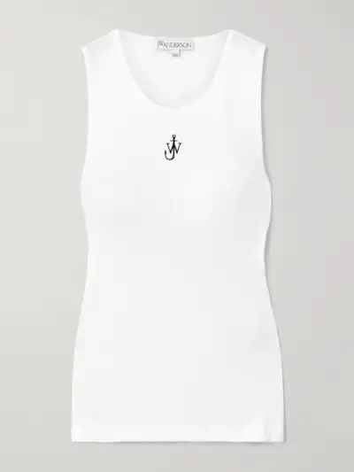 Logo-Embroidered Cotton-Jersey Tank Top