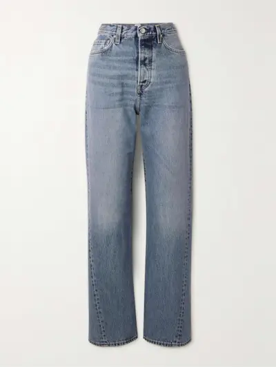 Twisted Seam High-Rise Straight-Leg Jeans