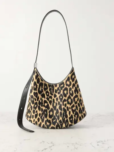 Eldorado Small Leather-Trimmed Leopard-Print Calf Hair Shoulder Bag