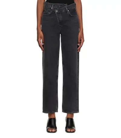 Agolde + Black Criss Cross Upsized Jeans