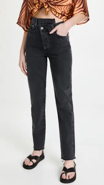 Agolde + Criss Cross Straight Cut Jeans