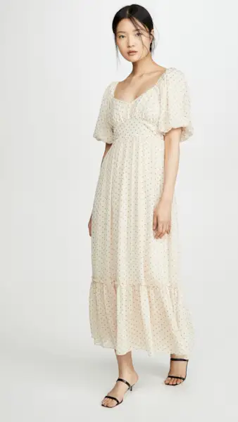 English Factory + Empire Maxi Puff Sleeve Dress