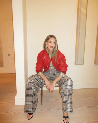 Rosie HW wearing heeled flip-flops