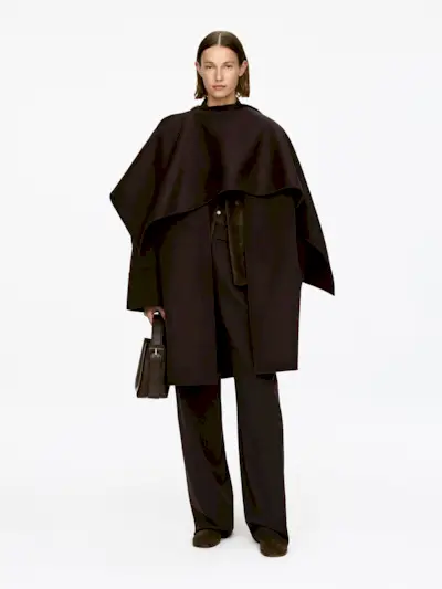 Cape Doublé Coat – Dark Brown – Women – Arket Gb