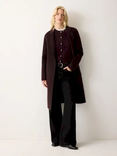 Double Faced Tailored Coat | Brown