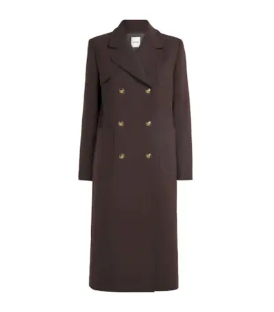 Sandro Paris Virgin Wool-Blend Double-Breasted Overcoat