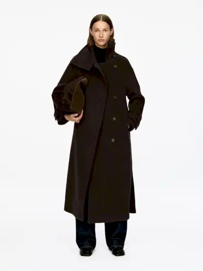 Oversized Wool-Blend Coat – Dark Brown – Women – Arket Gb