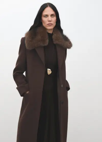 Wool Coat With Fur Collar - Women | Mango United Kingdom