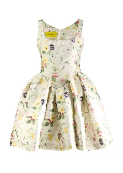 Floral-Printed Satin-Twill Mini Dress