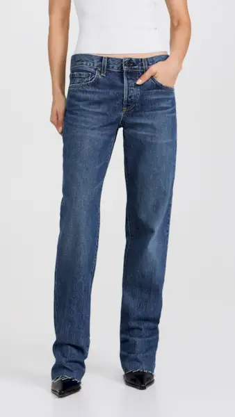 Long Low Rise Straight Jeans