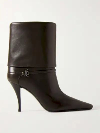 Niki Embellished Leather Ankle Boots