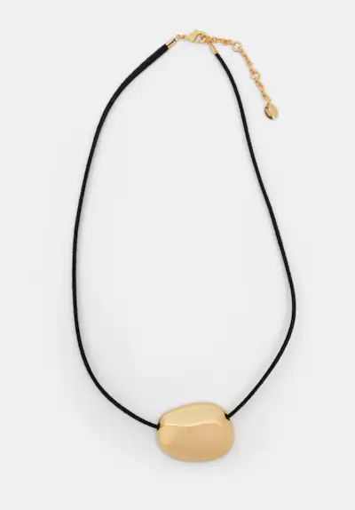 Pebble Pendant Cord Necklace