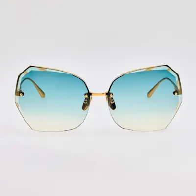 Lila Sunglasses in Aqua and Gold