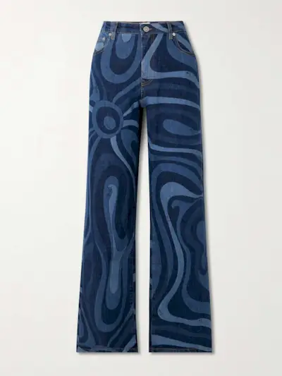 Marmo Printed High-Rise Wide-Leg Jeans