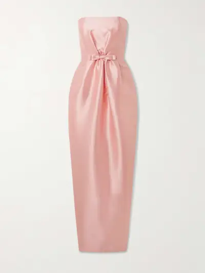 Lenette Strapless Bow-Detailed Taffeta Gown