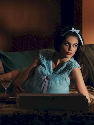 Kaia Gerber wears a babydoll dress in the new season of Palm Royale