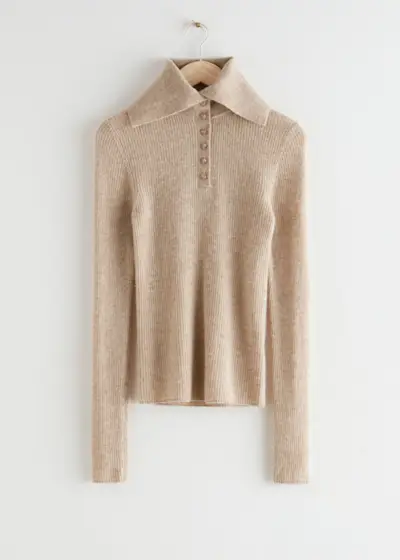 & Other Stories + High Collar Knit Jumper