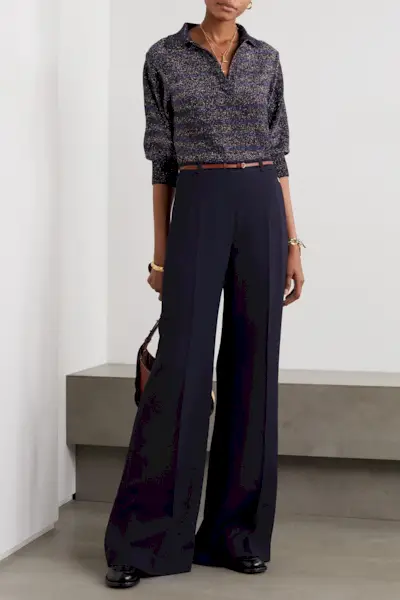 Chloé + Wool-Blend Lurex Polo Shirt