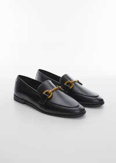 Mango + Buckle Leather Moccasins