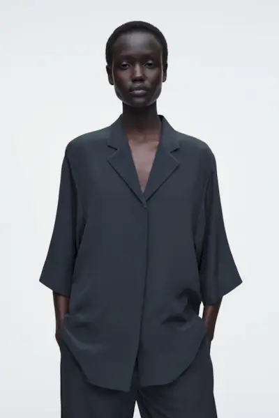 Camp-Collar Silk Shirt