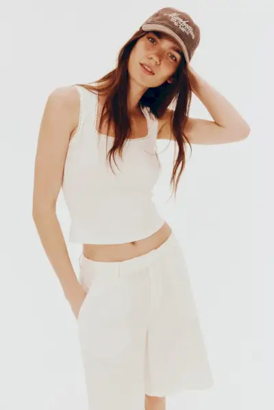 Knee-Length Linen-Blend Shorts