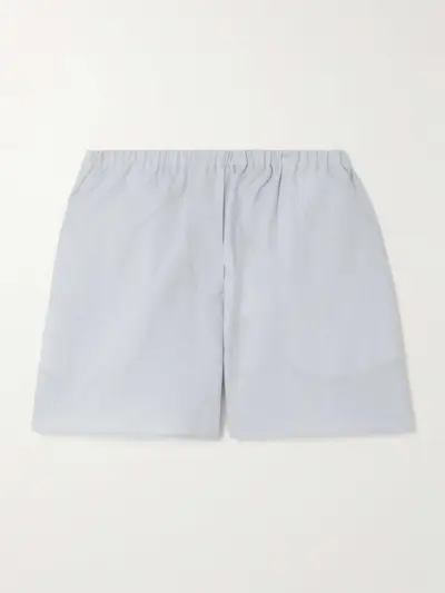Jana Striped Cotton and Linen-Blend Shorts