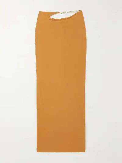 Christopher Esber + Buckled Cutout Jersey Maxi Skirt