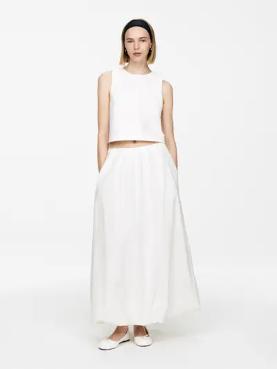 Ballon-Hem Skirt – White – Women – Arket Gb