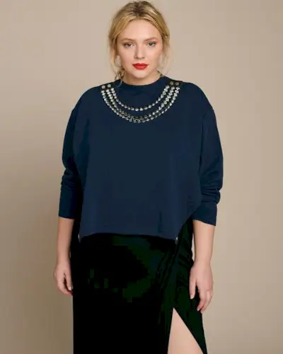 Christopher Kane + Blue Cupchain Cropped Sweatshirt