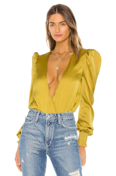 Lovers + Friends + Royale Bodysuit in Yellow
