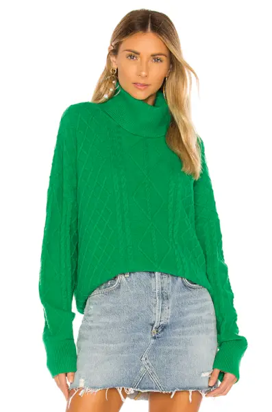 Show Me Your Mumu + Farren Turtleneck Sweater in Green Fir