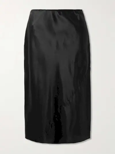 Stretch-Silk Satin Skirt