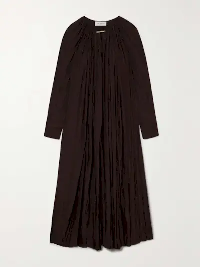 Gathered Charmeuse Maxi Dress