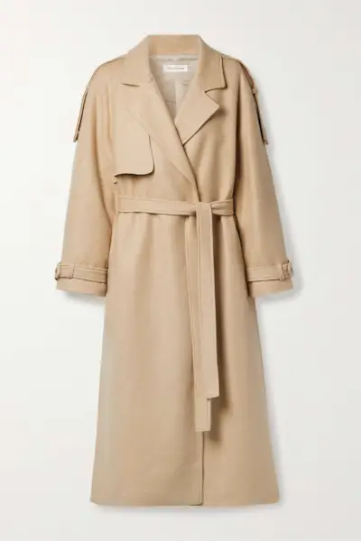 Frankie Shop + Suzanne Belted Wool-Blend Felt Trench Coat