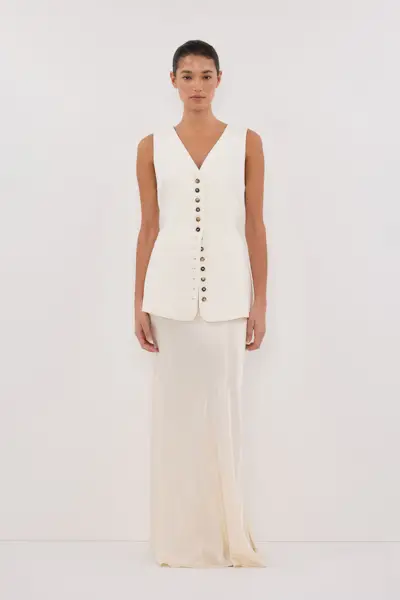 Demi Cream Longline Vest