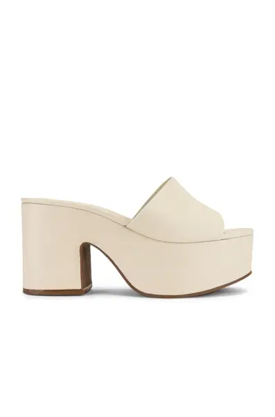 Larroude + Miso Platform Sandal in Ivory