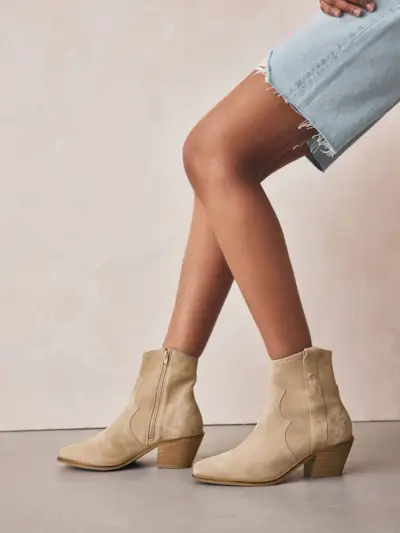 Neutral Standard/wide Fit Forever Comfort® Leather Ankle Cowboy Boots