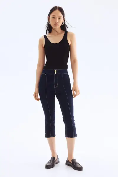 Skinny High Capri Jeans