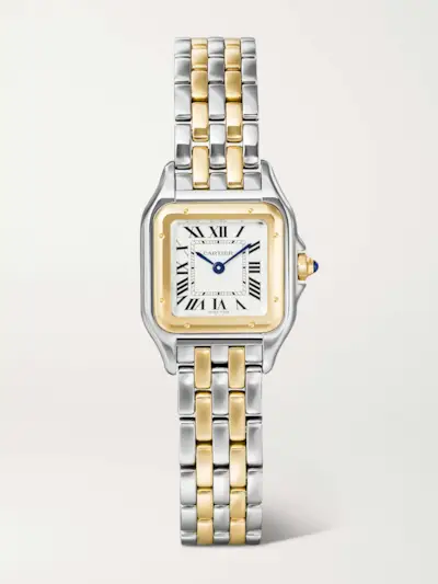 Panthère De Cartier Small 30.2mm 18-Karat Gold and Stainless Steel Watch