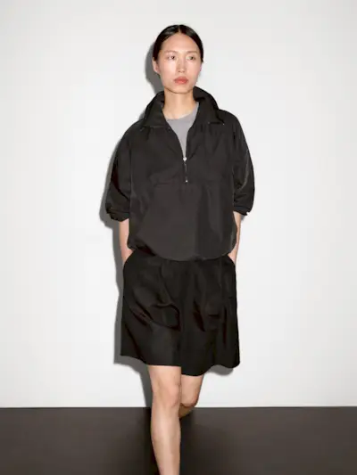 massimodutti, Technical fabric sweatshirt with zip detail