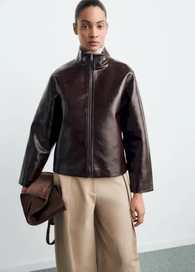 Perkins Collar Texture Jacket - Women | Mango Usa