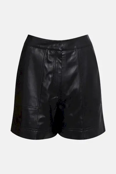Karen Millen, Clean Leather Pocket Detail Shorts