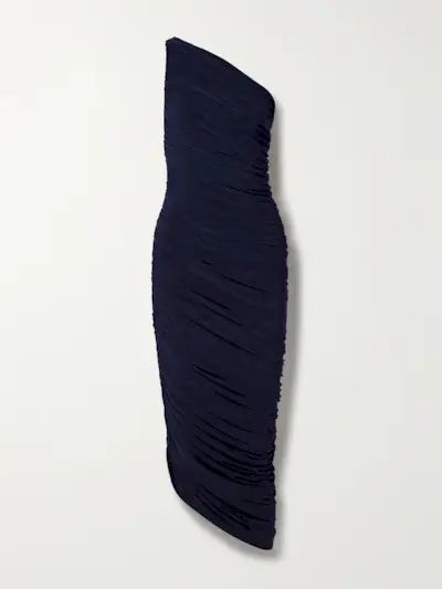 Diana One-Shoulder Ruched Stretch-Jersey Gown