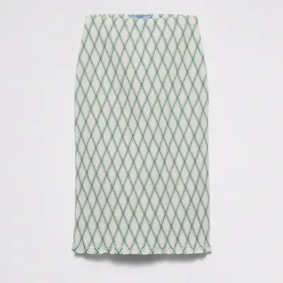Prada, Cotton Skirt With Geometric Pattern