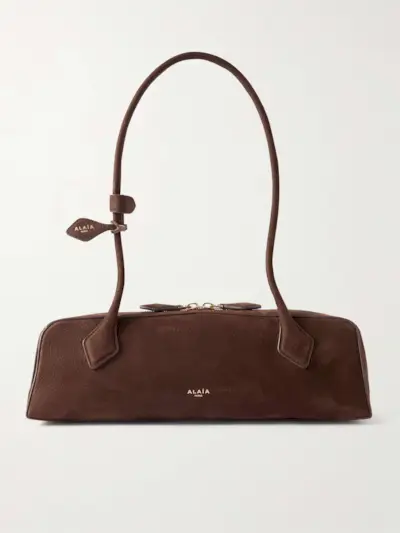 Le Teckel Medium Nubuck Shoulder Bag