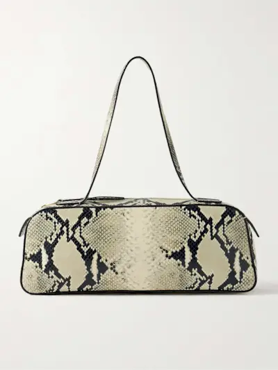 Simona Snake-Effect Leather Shoulder Bag