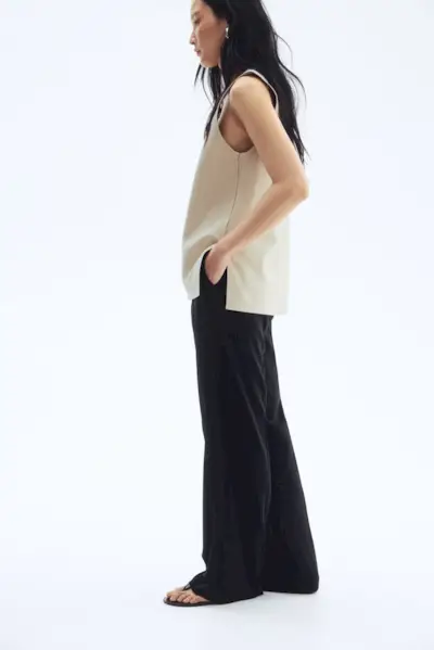 Straight-Leg Creased Pants